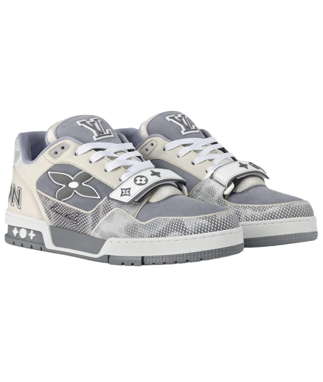 LOUIS VUITTON Серые низкие кроссовки / кеды, фото 3