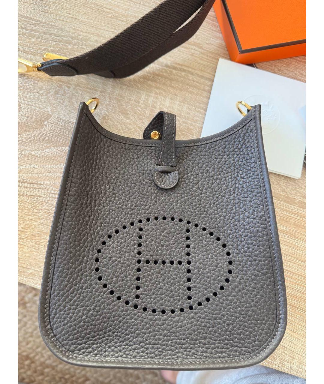 HERMES Коричневая кожаная сумка через плечо, фото 7