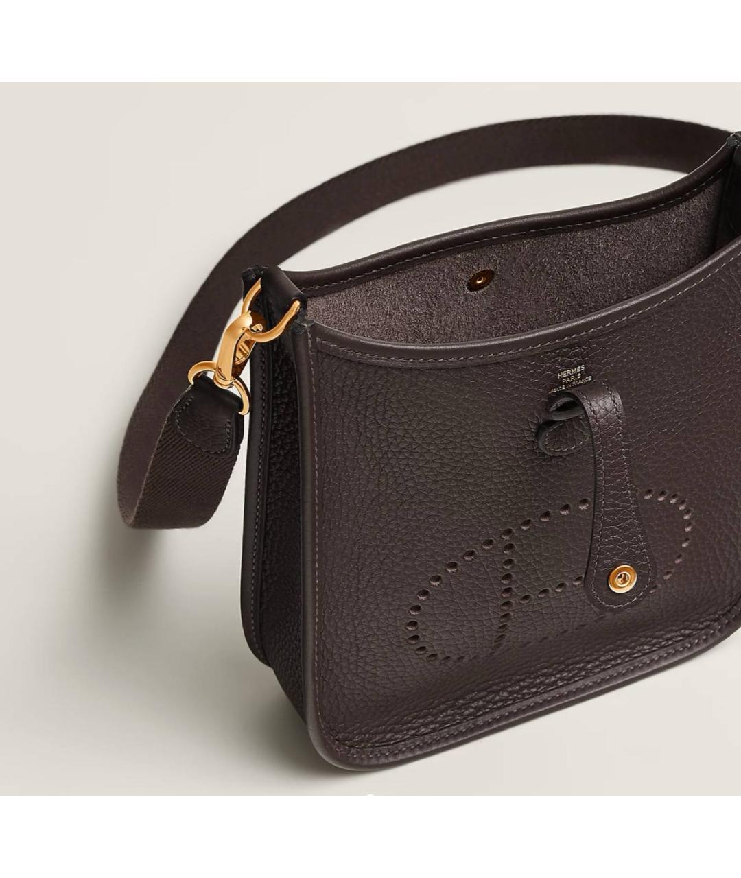 HERMES Коричневая кожаная сумка через плечо, фото 3