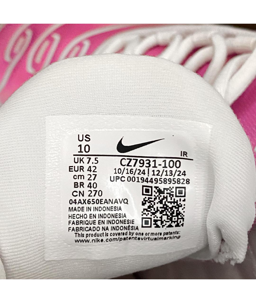 NIKE Розовые текстильные низкие кроссовки / кеды, фото 8