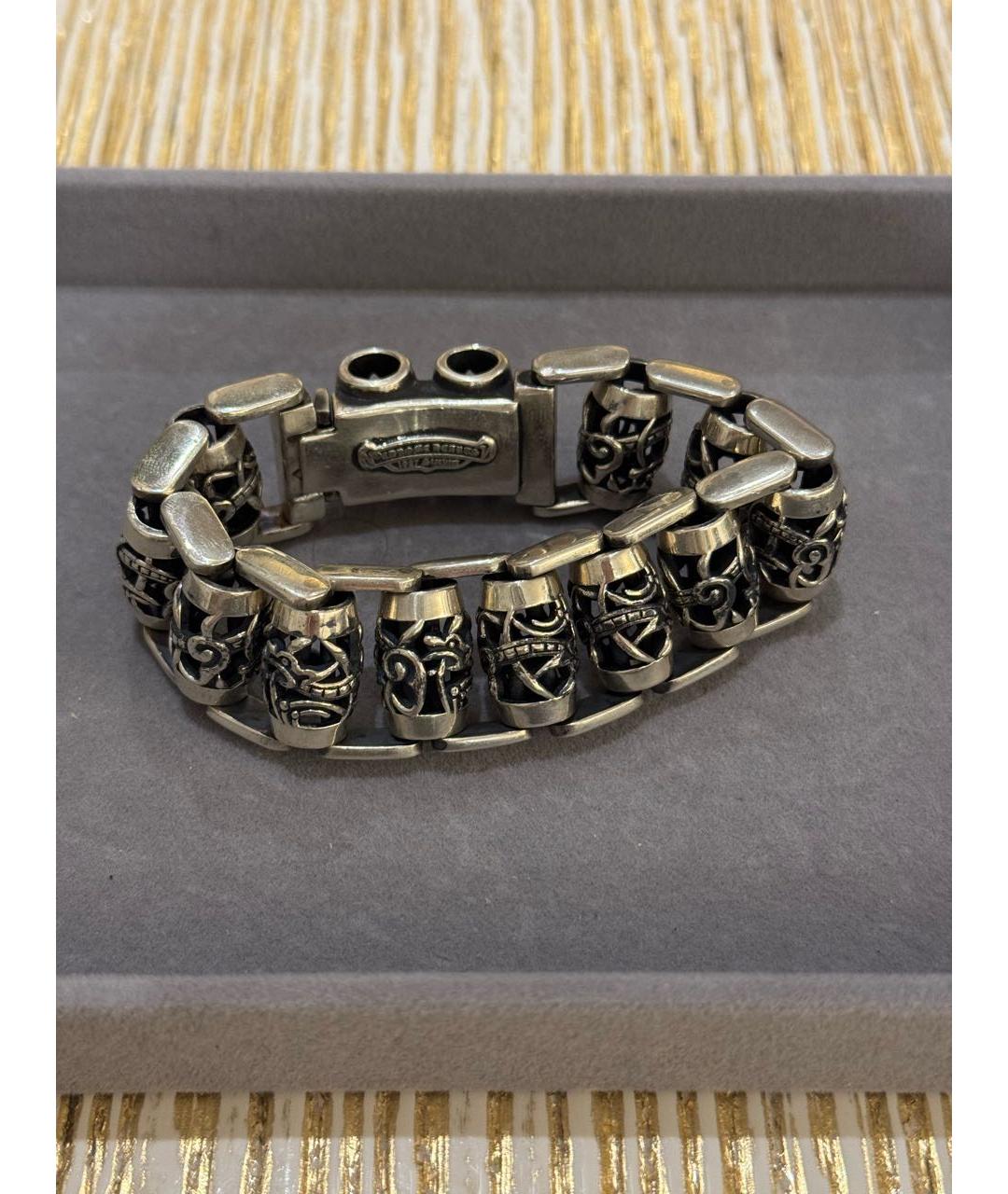 CHROME HEARTS Серый серебряный браслет, фото 5