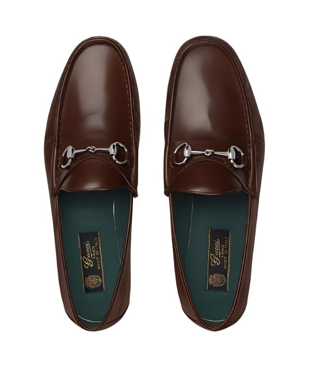 GUCCI Коричневые кожаные лоферы, фото 4