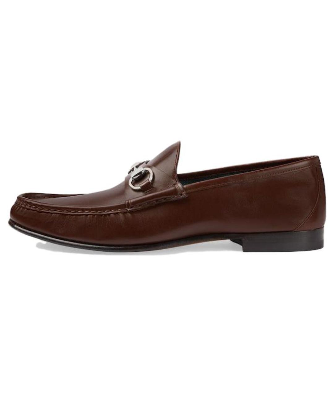 GUCCI Коричневые кожаные лоферы, фото 2