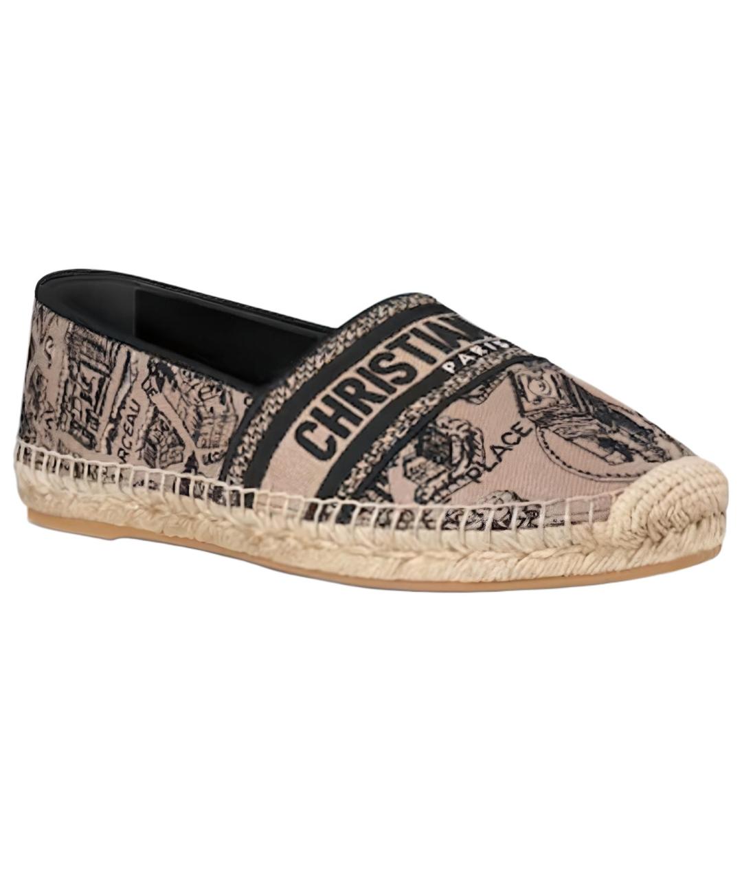 CHRISTIAN DIOR Бежевые текстильные эспадрильи, фото 3