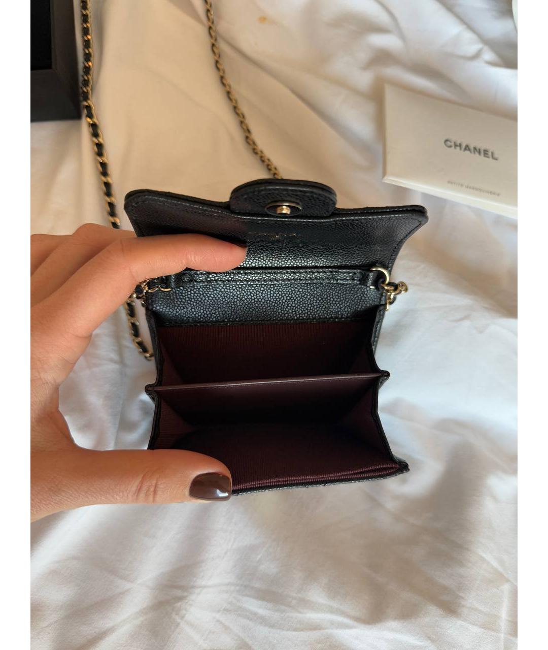 CHANEL Черная кожаная сумка через плечо, фото 3