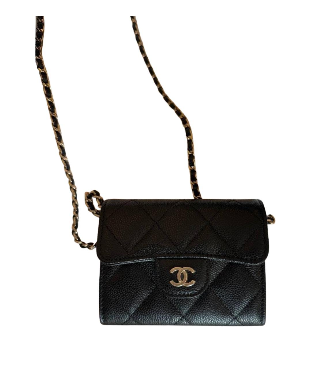 CHANEL Черная кожаная сумка через плечо, фото 1