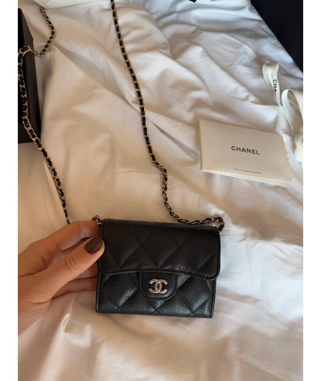 CHANEL Черная кожаная сумка через плечо, фото 4