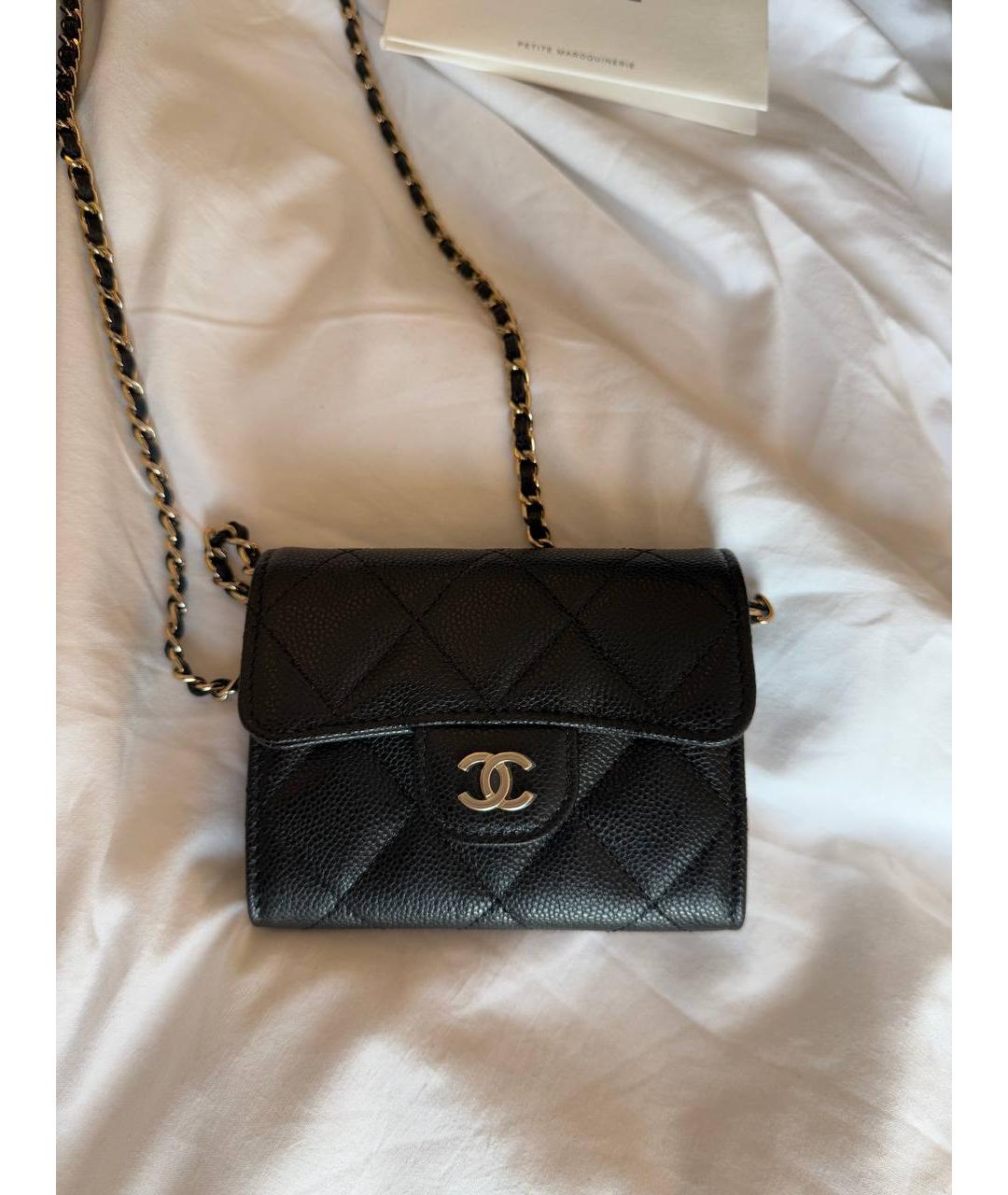 CHANEL Черная кожаная сумка через плечо, фото 6