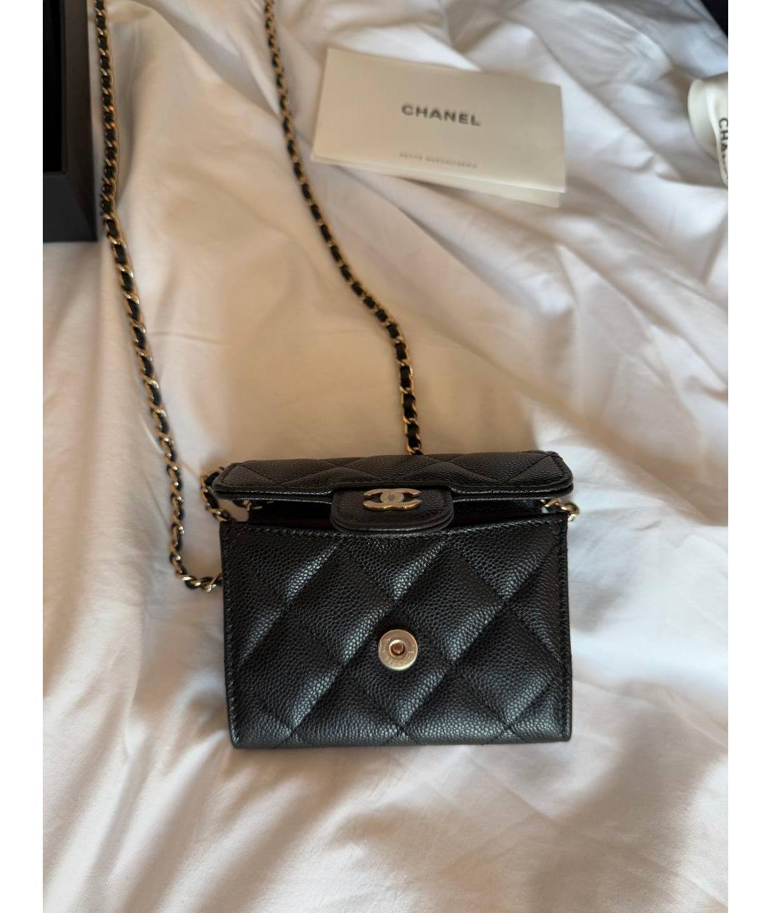 CHANEL Черная кожаная сумка через плечо, фото 2