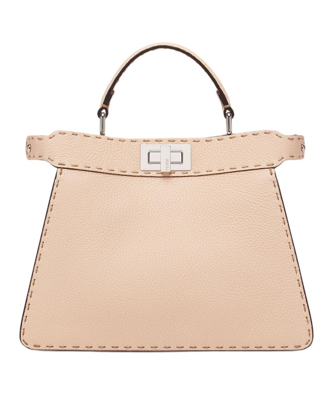 FENDI Бежевая кожаная сумка через плечо, фото 1