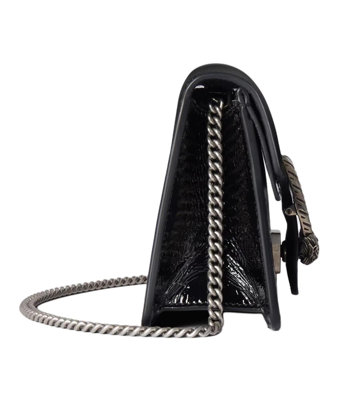 GUCCI Черная сумка через плечо из лакированной кожи, фото 3