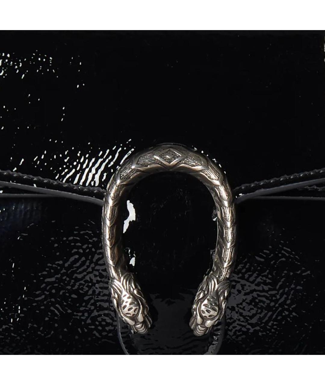 GUCCI Черная сумка через плечо из лакированной кожи, фото 8