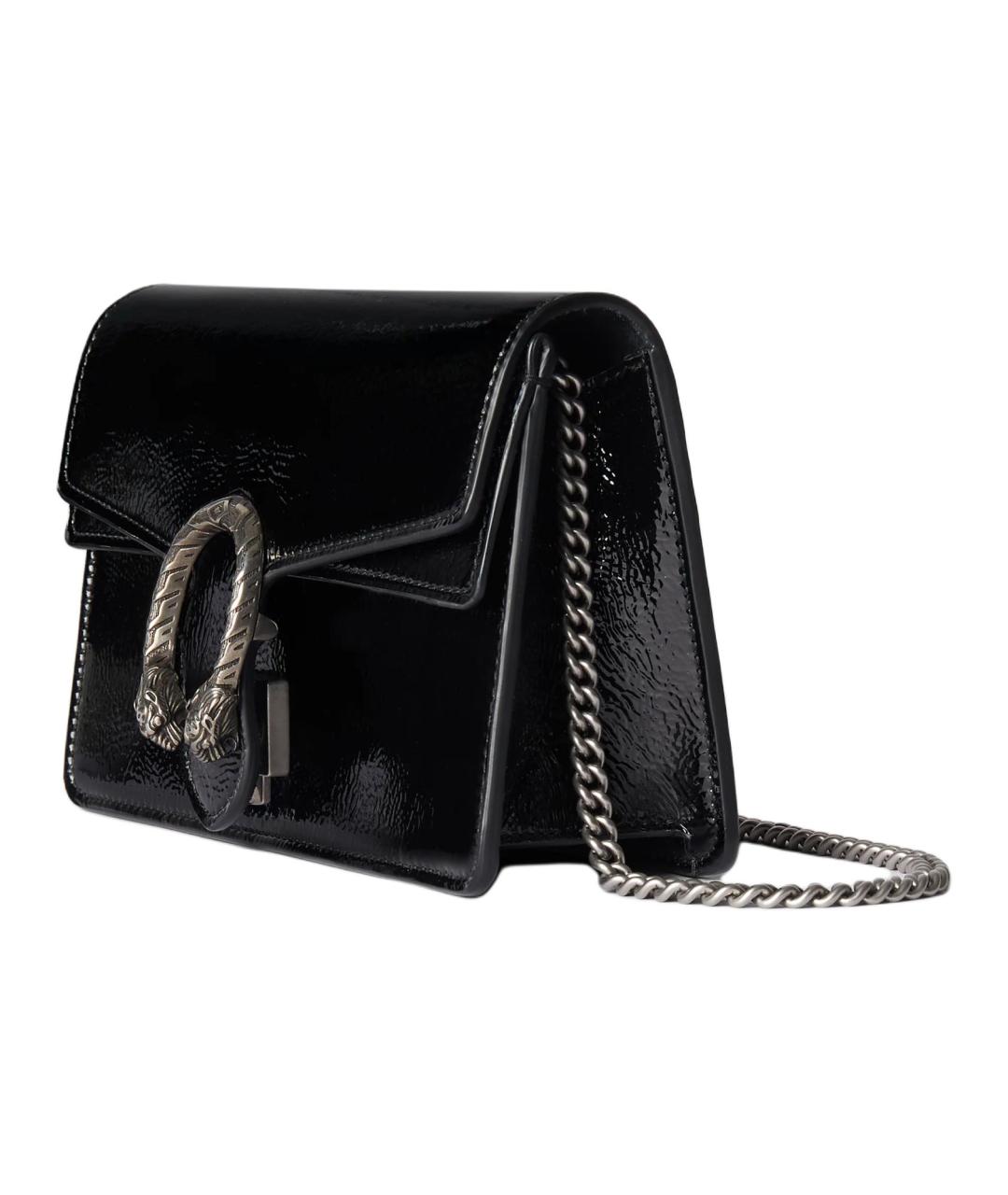 GUCCI Черная сумка через плечо из лакированной кожи, фото 2