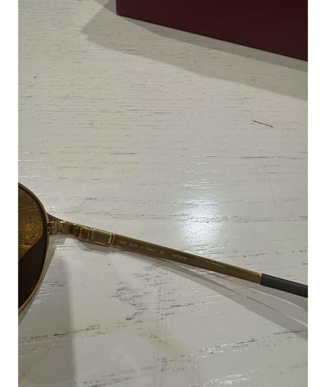 CARTIER Золотые солнцезащитные очки, фото 3