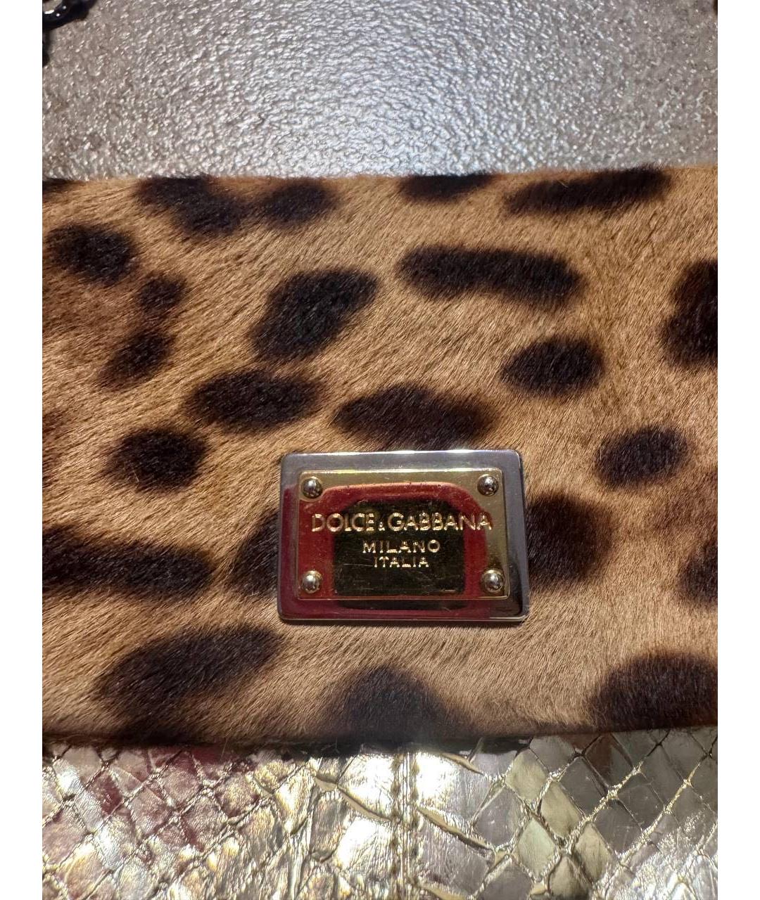 DOLCE&GABBANA Коричневая меховая сумка с короткими ручками, фото 2