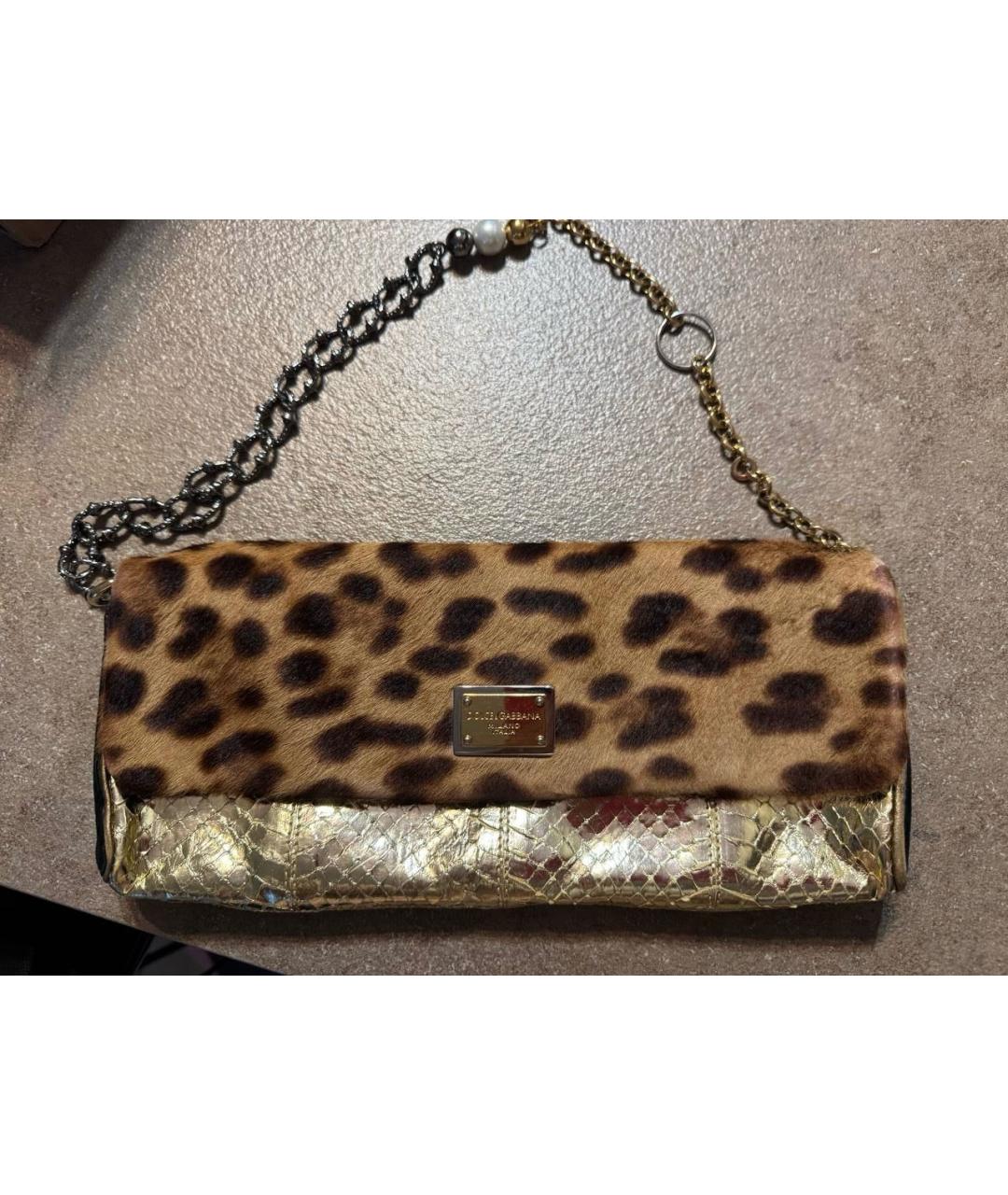 DOLCE&GABBANA Коричневая меховая сумка с короткими ручками, фото 6