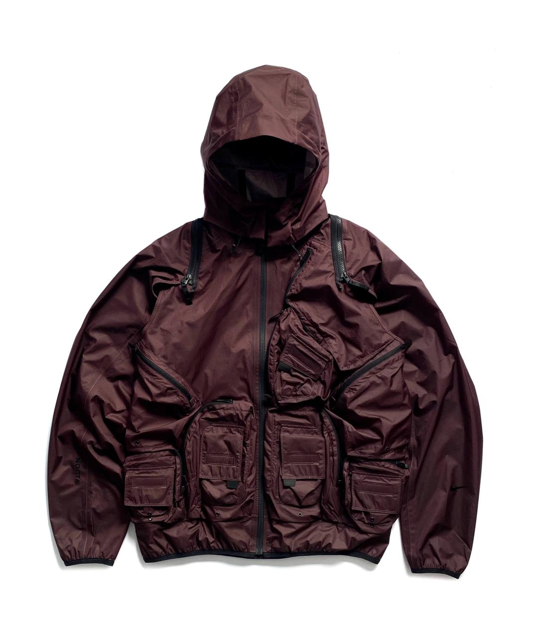 NIKE Бордовая полиамидовая куртка, фото 9