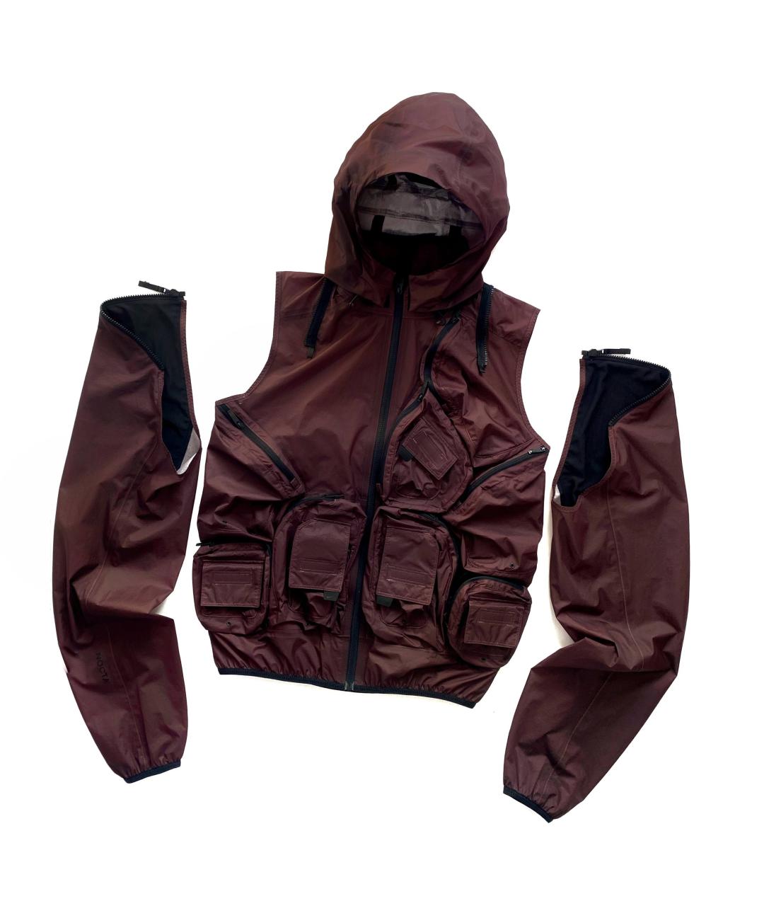 NIKE Бордовая полиамидовая куртка, фото 2