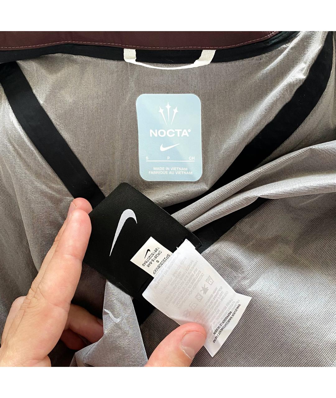 NIKE Бордовая полиамидовая куртка, фото 8