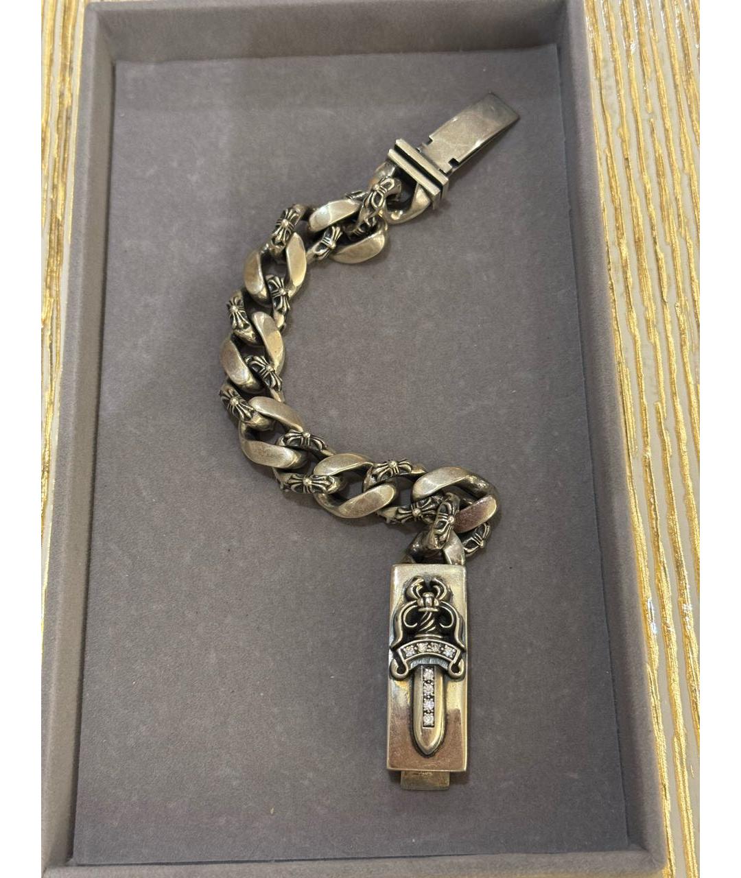 CHROME HEARTS Серый серебряный браслет, фото 5