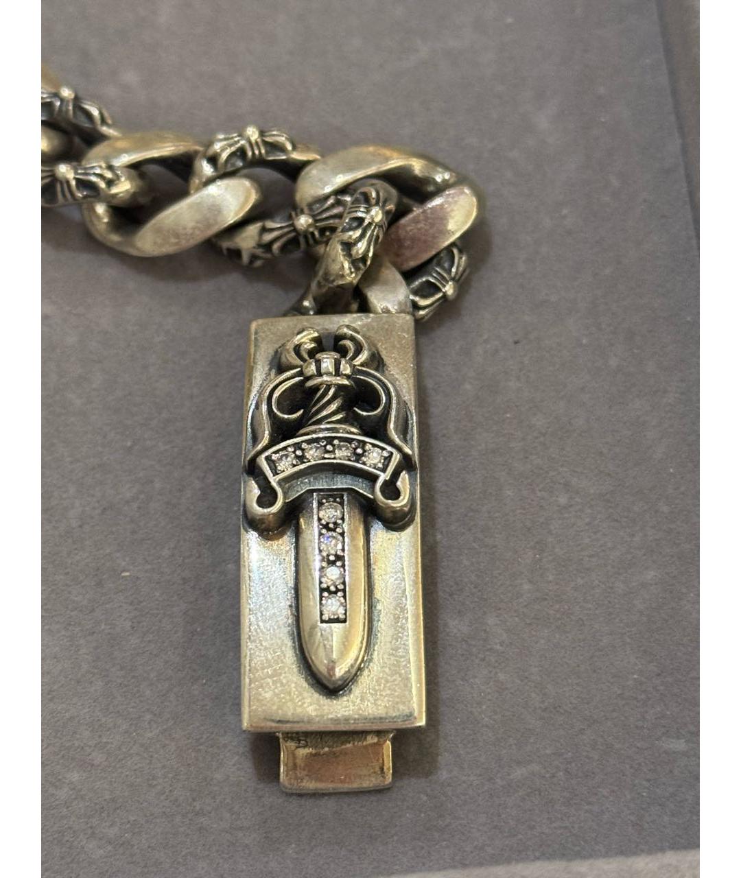 CHROME HEARTS Серый серебряный браслет, фото 2