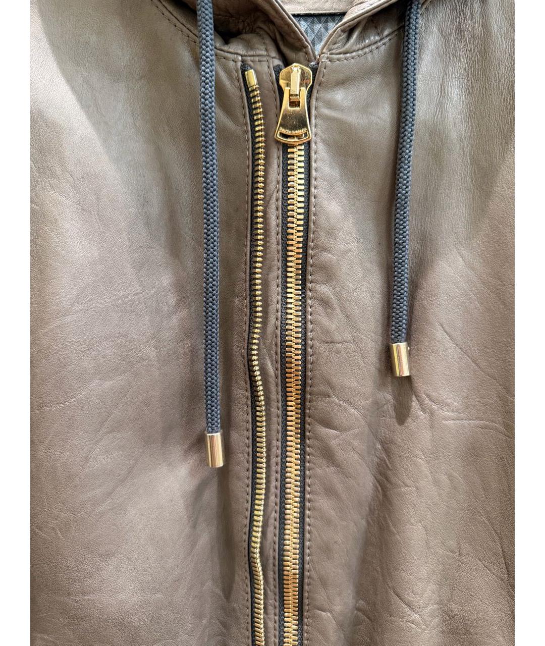 DOLCE&GABBANA Антрацитовая кожаная куртка, фото 4