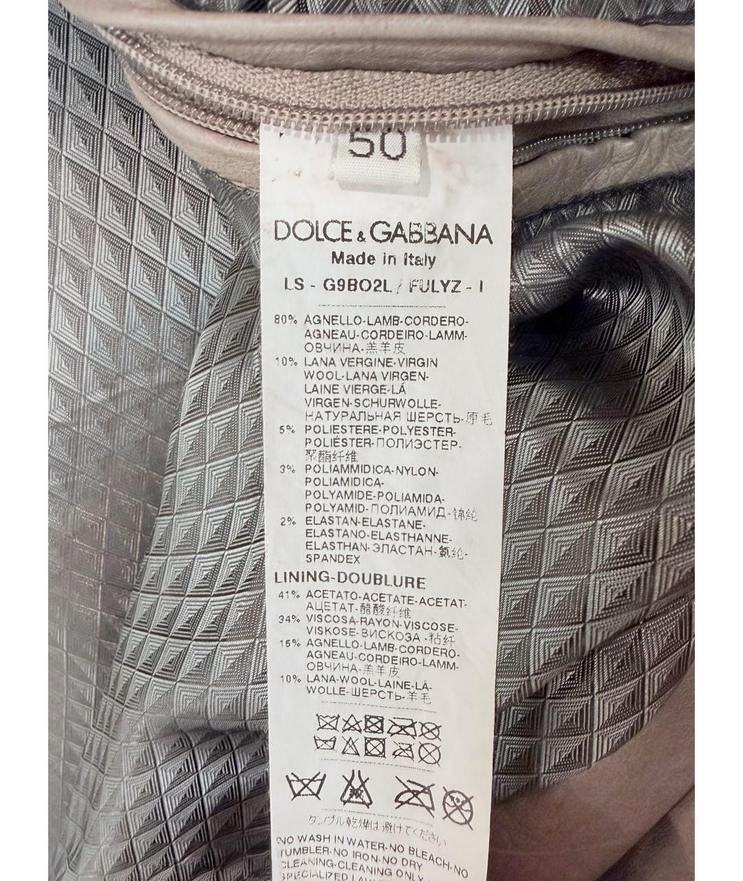 DOLCE&GABBANA Антрацитовая кожаная куртка, фото 5