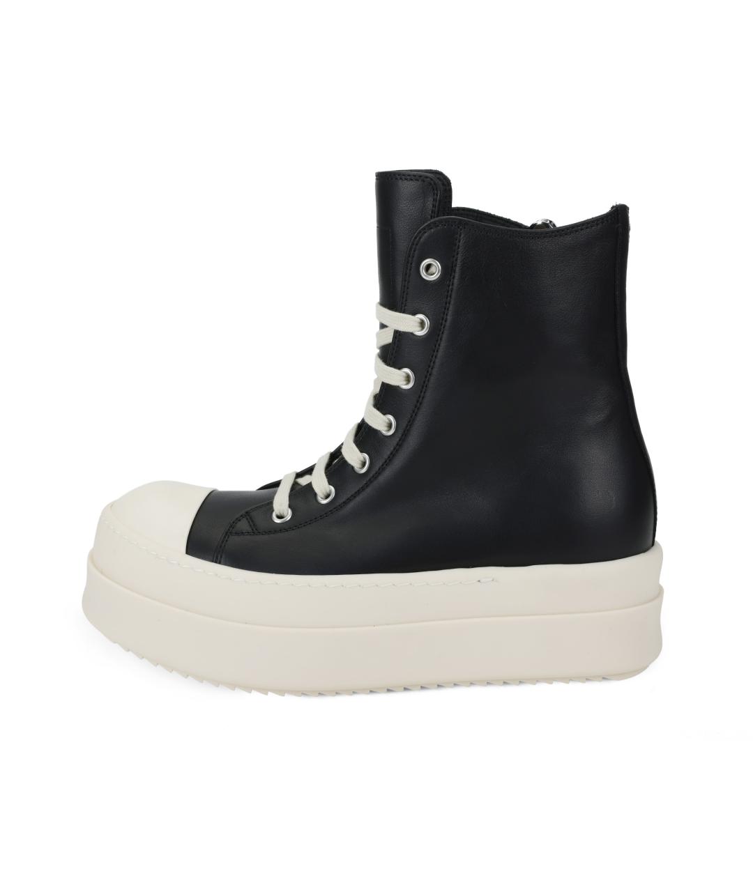 RICK OWENS Черные кожаные кеды, фото 2