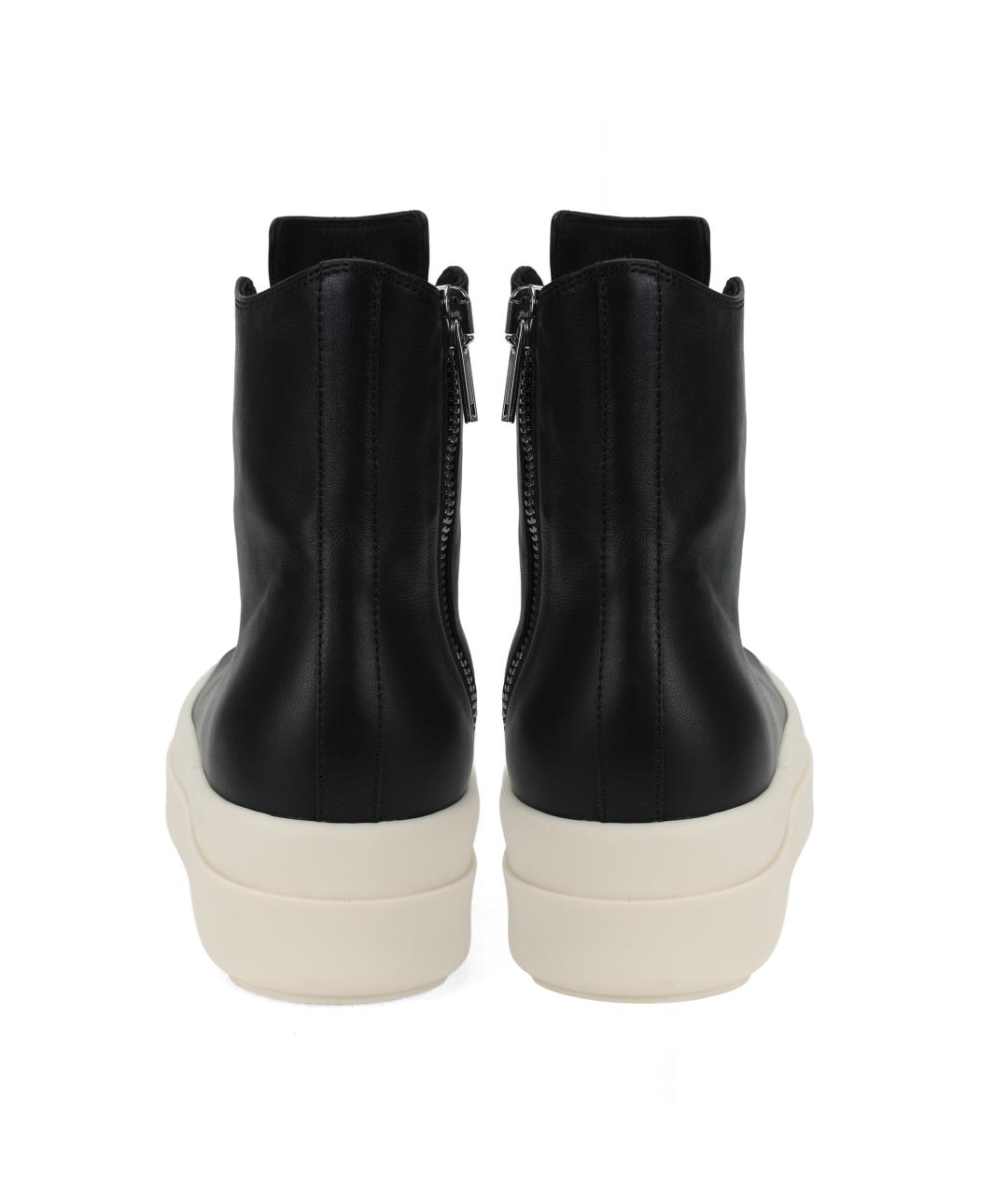 RICK OWENS Черные кожаные кеды, фото 4