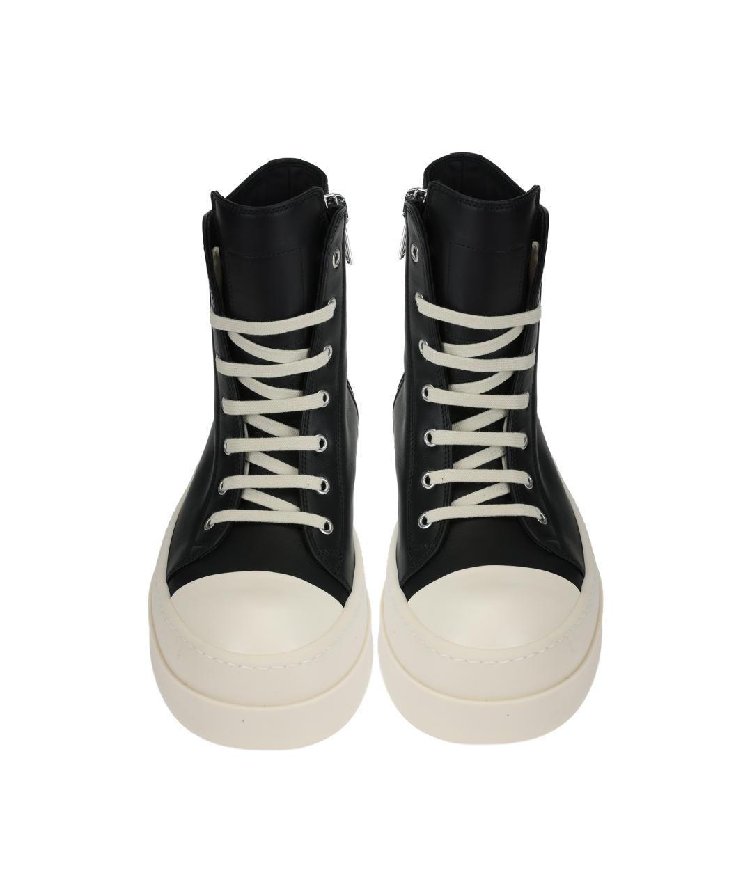 RICK OWENS Черные кожаные кеды, фото 3