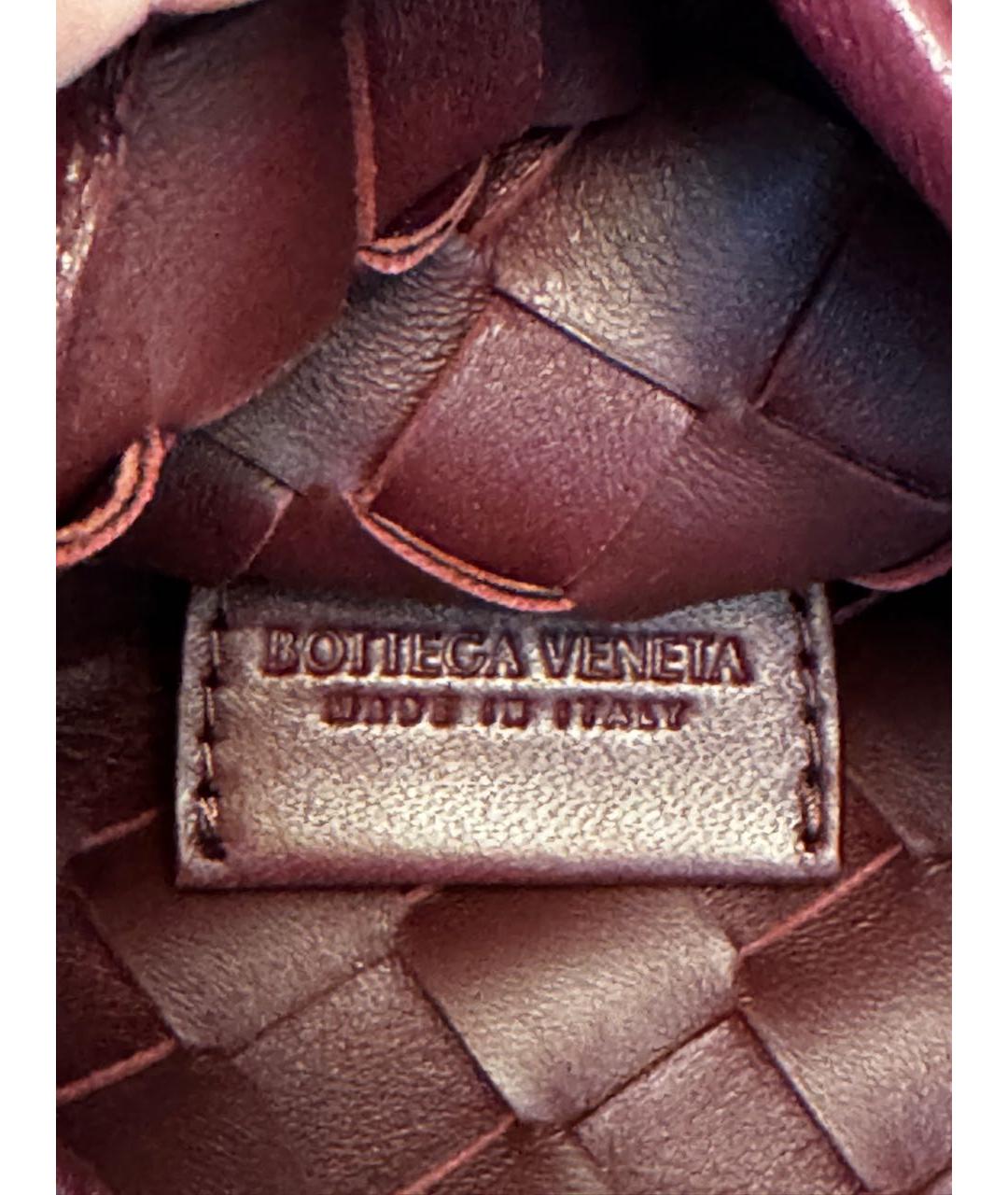 BOTTEGA VENETA Бордовая кожаная сумка с короткими ручками, фото 4
