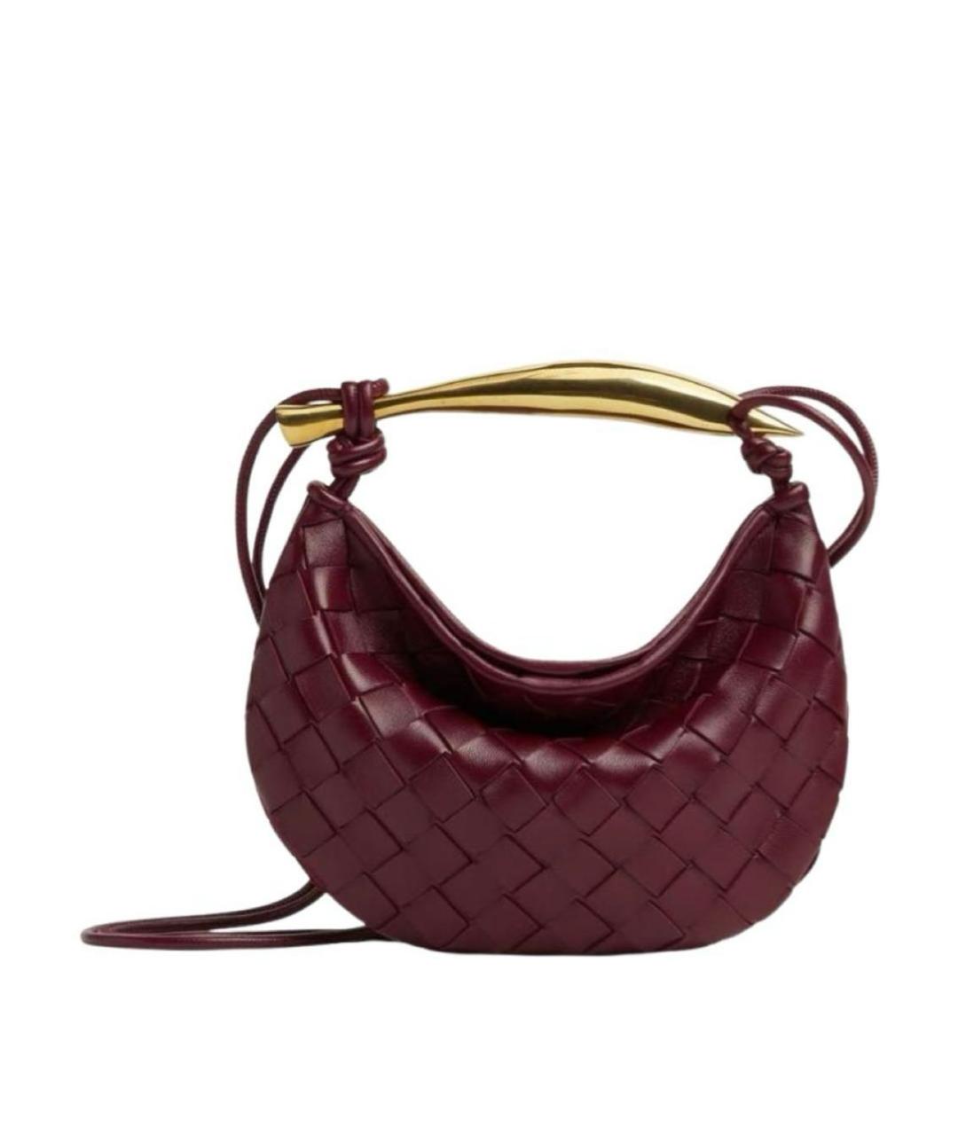 BOTTEGA VENETA Бордовая кожаная сумка с короткими ручками, фото 7