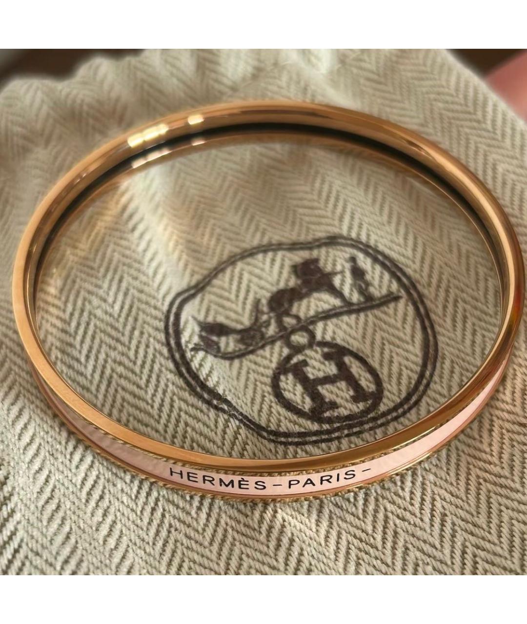 HERMES Розовый металлический браслет, фото 3