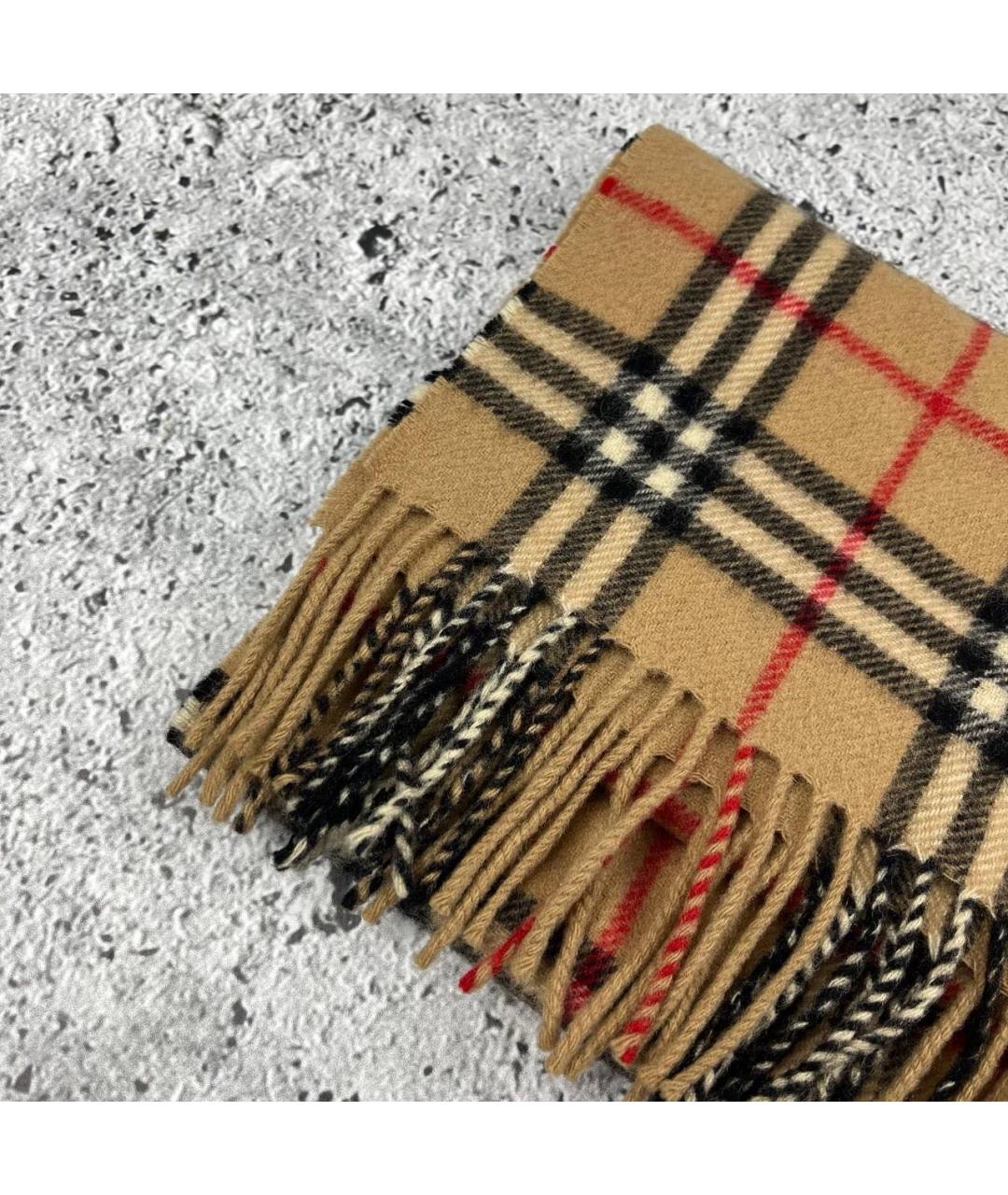 BURBERRY Бежевый шерстяной шарф, фото 5