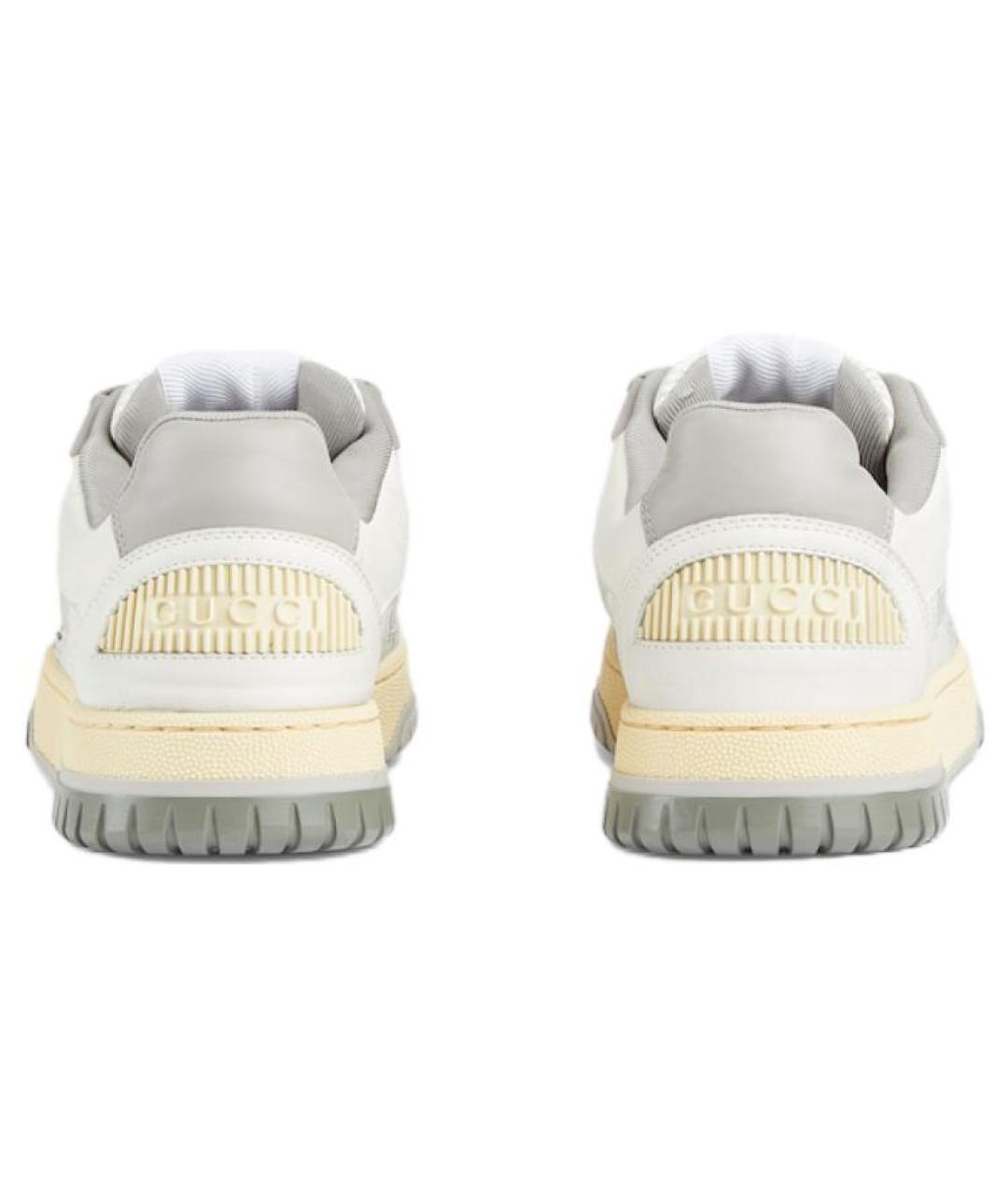GUCCI Белые кожаные кроссовки, фото 5