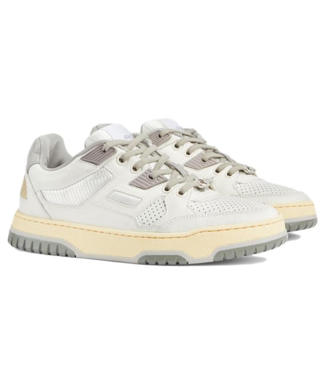 GUCCI Белые кожаные кроссовки, фото 3