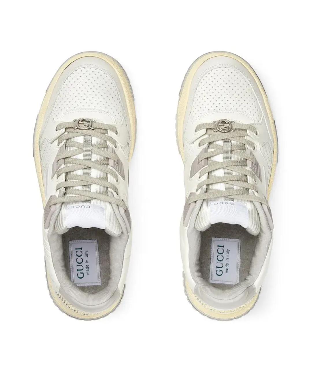 GUCCI Белые кожаные кроссовки, фото 4