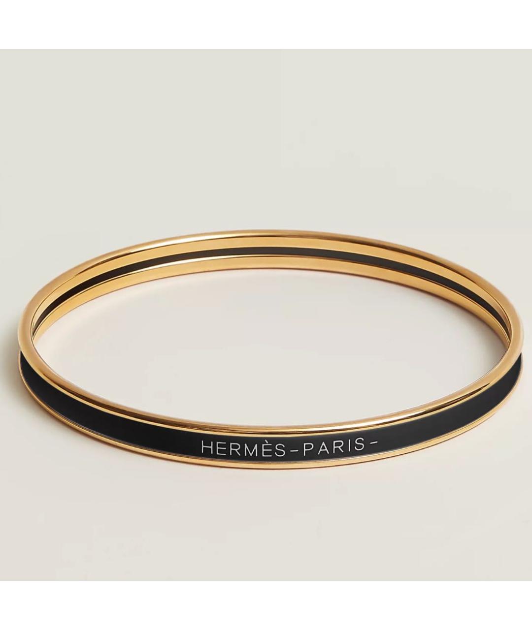 HERMES Черный металлический браслет, фото 4
