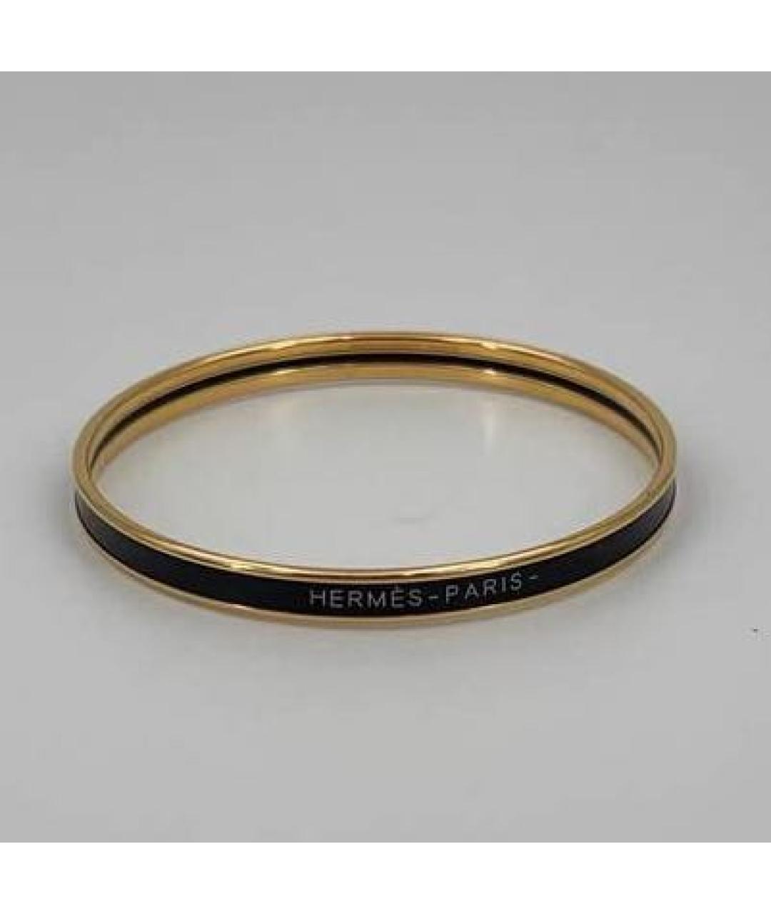 HERMES Черный металлический браслет, фото 3