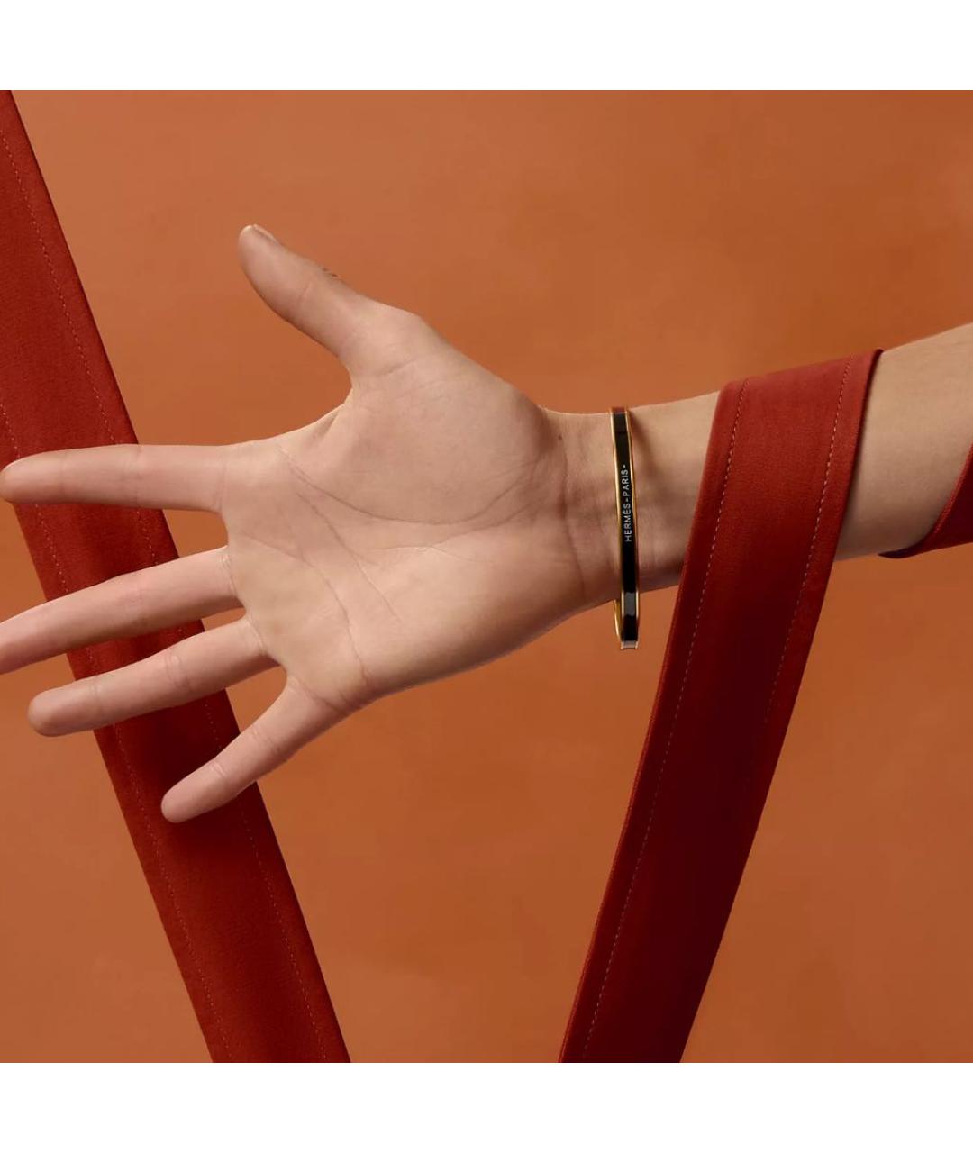 HERMES Черный металлический браслет, фото 2