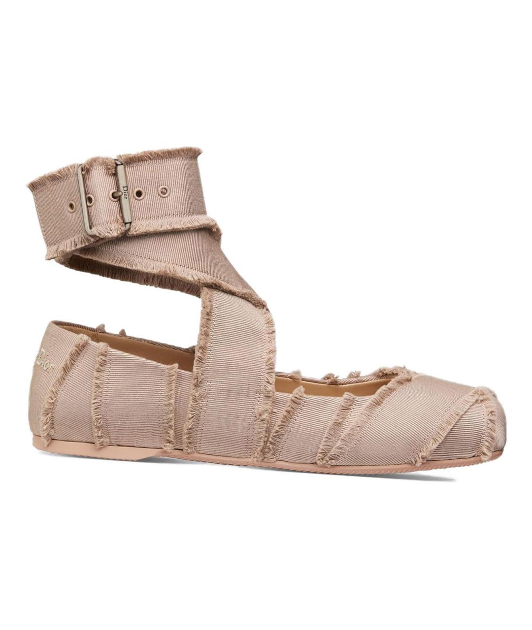 CHRISTIAN DIOR Розовые текстильные балетки, фото 1