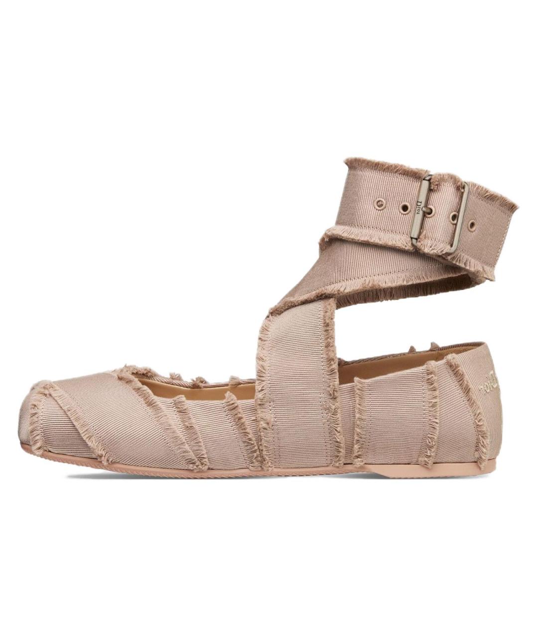 CHRISTIAN DIOR Розовые текстильные балетки, фото 2