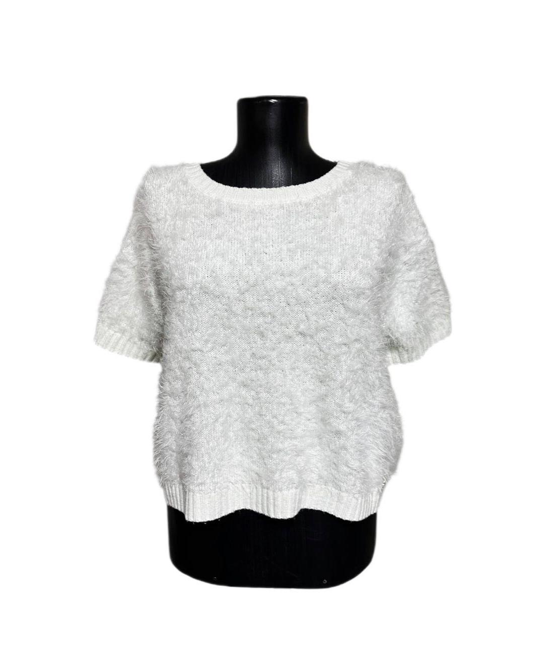 TWIN-SET Белый полиэстеровый джемпер / свитер, фото 8