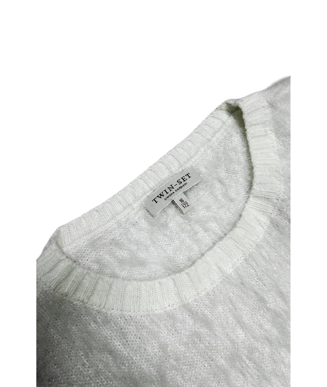 TWIN-SET Белый полиэстеровый джемпер / свитер, фото 4