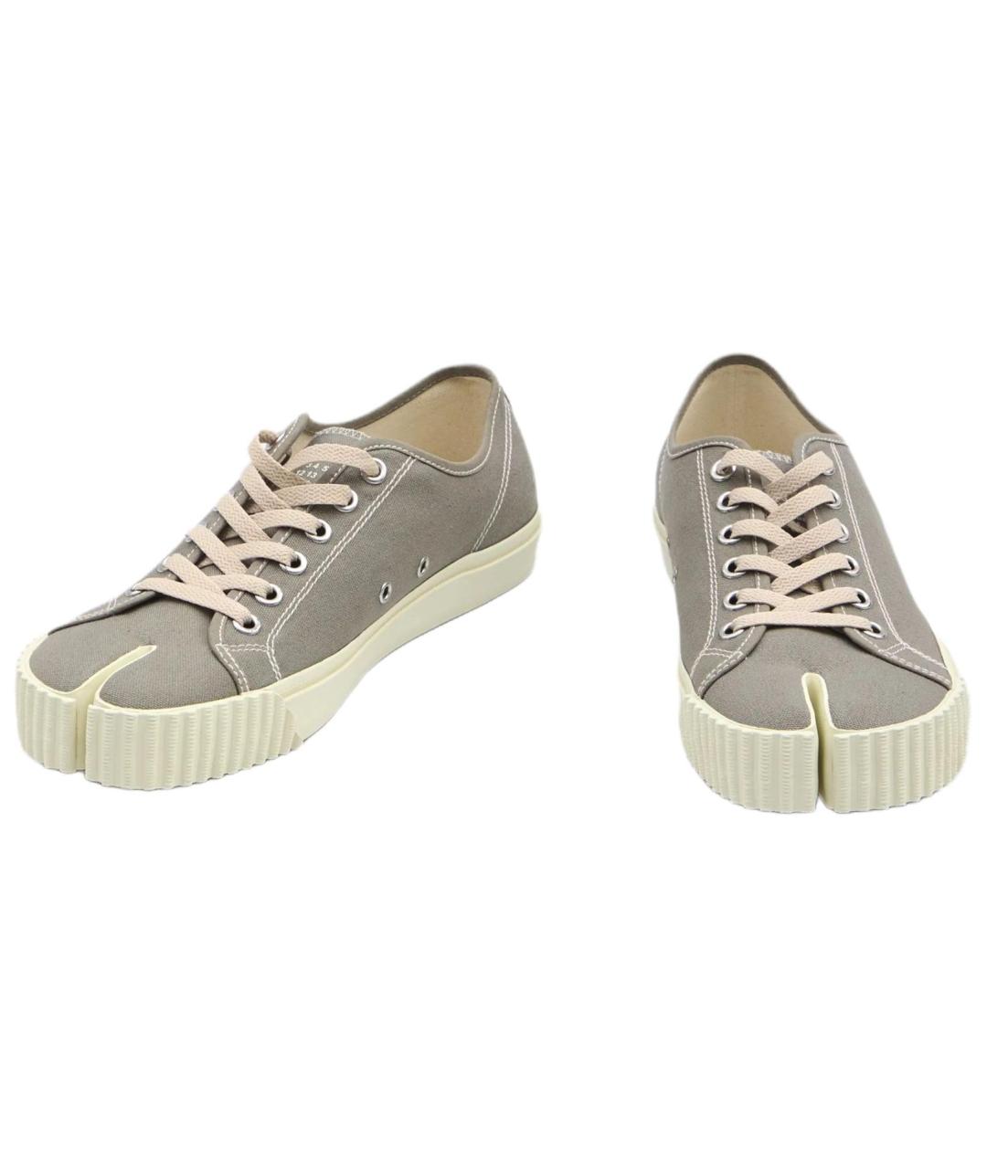 MAISON MARGIELA Серые текстильные низкие кроссовки / кеды, фото 4