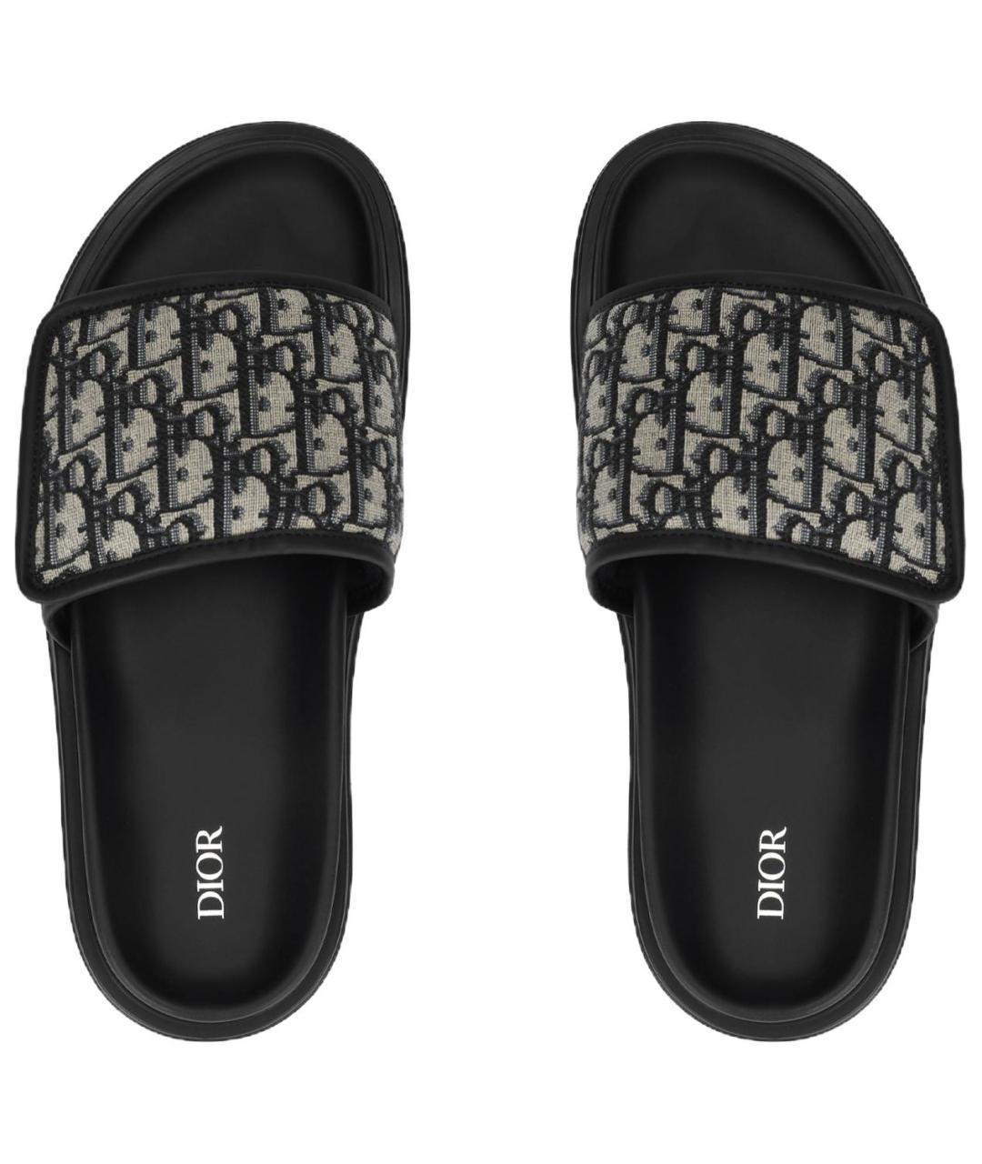 CHRISTIAN DIOR Черные текстильные сандалии, фото 3