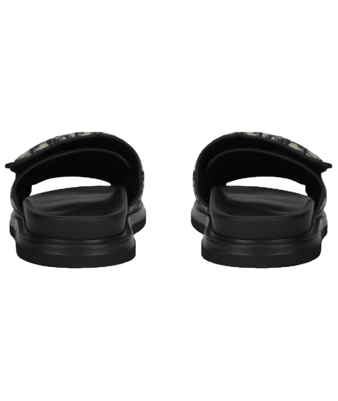 CHRISTIAN DIOR Черные текстильные сандалии, фото 4