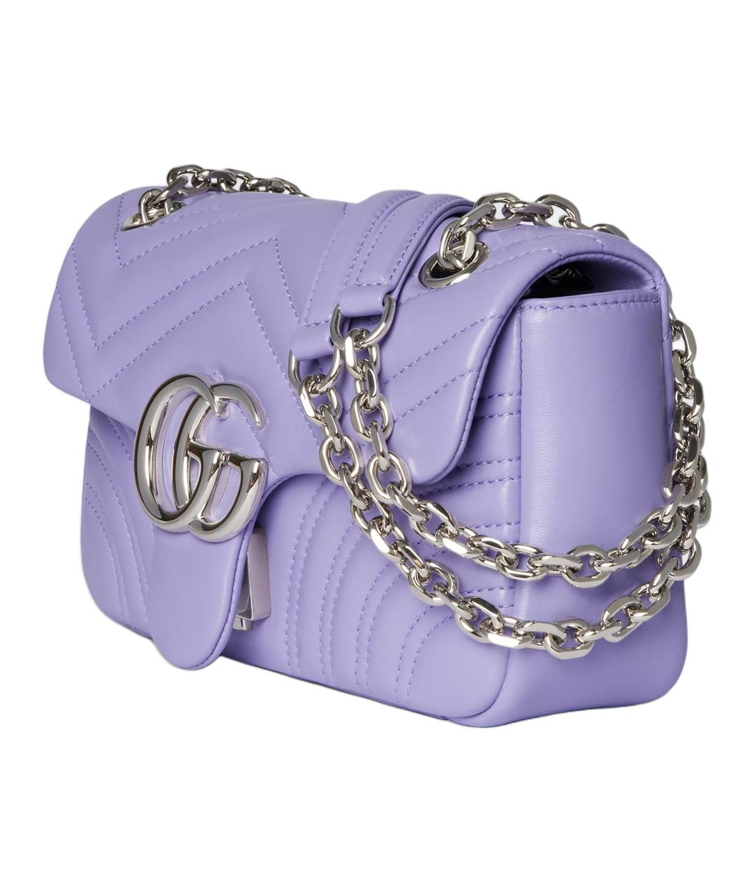 GUCCI Фиолетовая кожаная сумка через плечо, фото 2