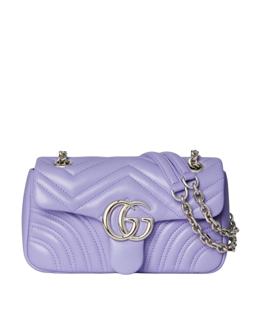 GUCCI Фиолетовая кожаная сумка через плечо, фото 1