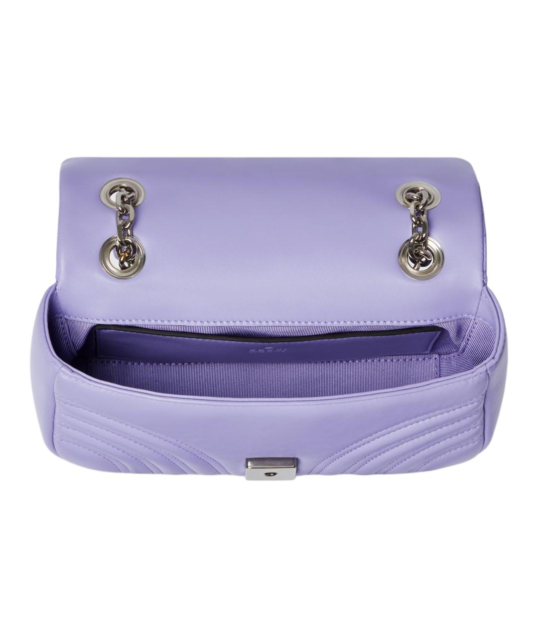 GUCCI Фиолетовая кожаная сумка через плечо, фото 5